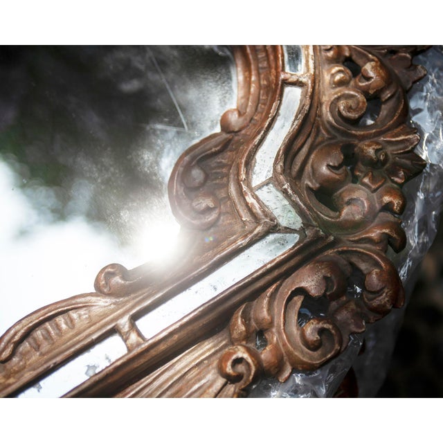 1900 - 1909 Pair of Early 1900s Italian Giltwood Antique Mirrors For Sale - Image 5 of 11