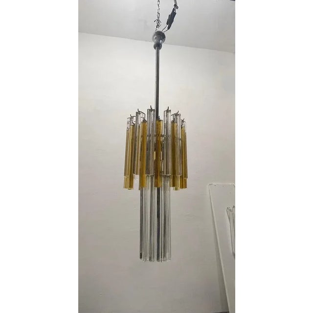 Murano Glass Trilobi Chandelier by Venini, 1980s For Sale - Image 11 of 11