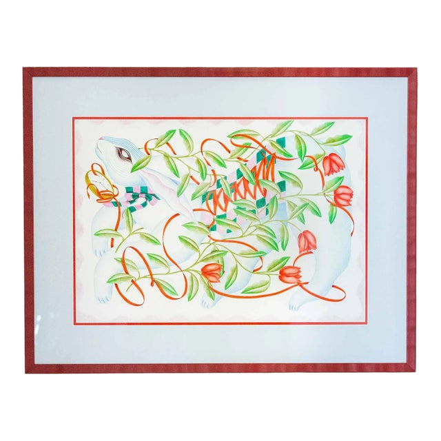 "The White Rabbit" Original by Carla Petelski From the Alice in Wonderland Collection For Sale