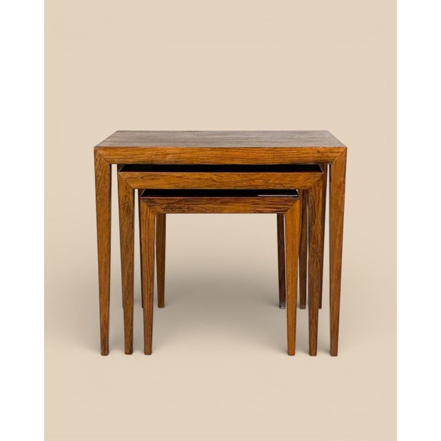 Set of three nesting tables designed by Severin Hansen Jr. (1936–2020), Denmark, 1960s. An elegant set of three side...