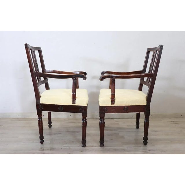 Set of 18th Century Armchairs in Walnut For Sale - Image 6 of 13