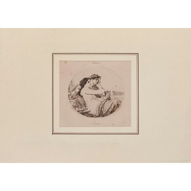 Aglaé is an original etching realized by Gustave Joseph Biot d'aprés Cabanel (1900). The artwork is in good condition...