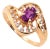 14 Karat Yellow Gold Purple Peridot Ring With Round Diamond Accents 0.14 TDW, Size 7.5 For Sale