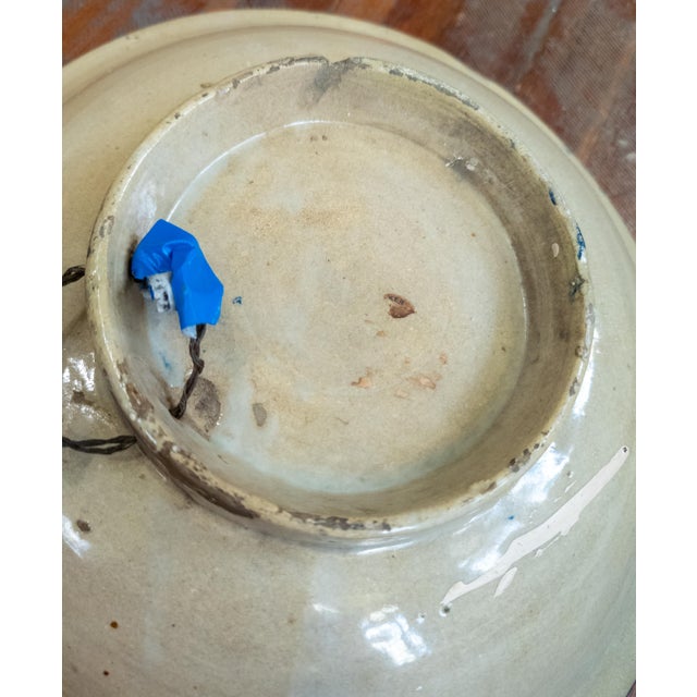 20th Century Moroccan Blue and White Fassi Pottery Wall Charger Bowl For Sale - Image 11 of 12