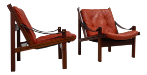 Norwegian Hunter Easy Chairs by Torbjørn Afdal for Bruksbo, 1970s, Set of 2