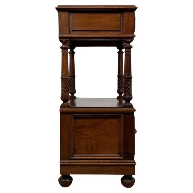 19th Century French Walnut Cabinet with Marble Top For Sale - Image 4 of 13