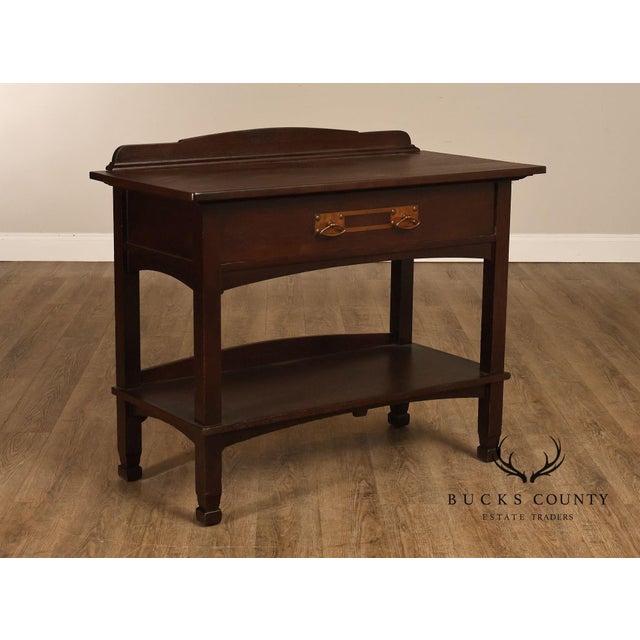Antique Mission Oak Server Sideboard For Sale - Image 12 of 18