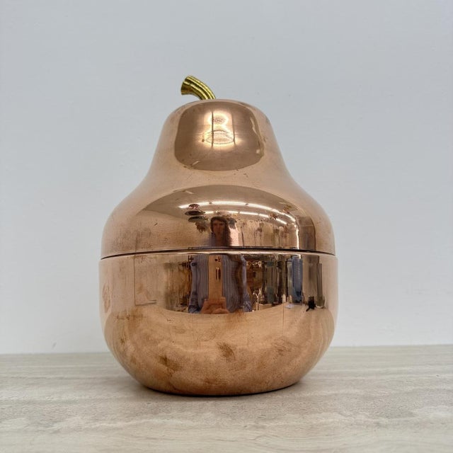 Mid-Century Modern Large Vintage Pear-Shaped Cooler in Copper from Raymor, Italy, 1970s For Sale - Image 3 of 18