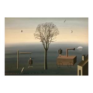 Maris Bishofs, Latvian Israeli Surreal Gouache Illustration Art Painting Tel Aviv, 1979