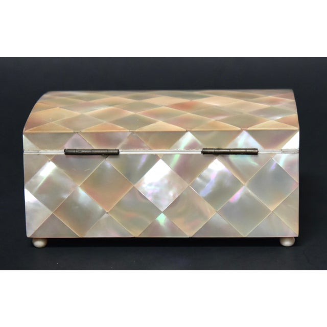 Victorian 19th Century Domed Victorian Shell Marquetry Box For Sale - Image 3 of 14