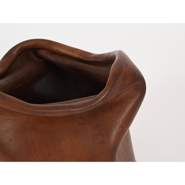 Mid-Century Modern Italian Leather Decorative Wastepaper Basket from Nova Tecno, 1950s For Sale - Image 9 of 13