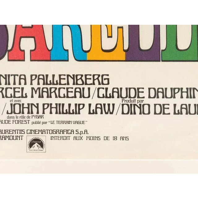 Paper Barbarella Poster with Jane Fonda For Sale - Image 7 of 14