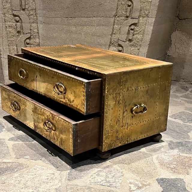 1970s Brass Chest of Drawers by Sarried Ltd, Mid-Century Modern, Spain For Sale - Image 9 of 12