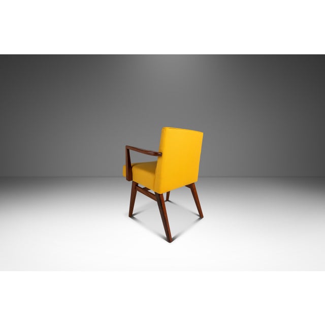 Canary Yellow Rare Restored Mid-Century Modern Model C-108 Armchair in Walnut & Canary Yellow Fabric Attributed to Jens Risom for Jens Risom Design, Usa, C. 1950s For Sale - Image 8 of 18