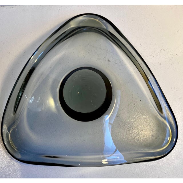 Large Grey Smoke Glass Bowl by Per Lütken for Holmegaard, Denmark, 1960s For Sale - Image 11 of 11