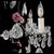 Glass Vintage Crystal, Glass & Ebonized Iron 5-Light Chandelier With Porcelain Flowers For Sale - Image 7 of 11