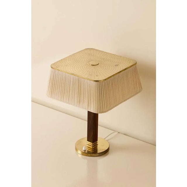 Vintage Brass Table Lamp by Paavo Tynell for Taito Oy, 1940s For Sale - Image 4 of 8