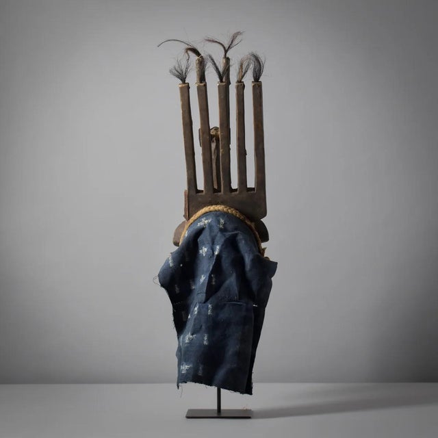Early 20th Century Bamana N'tomo Horned Mask Mali For Sale - Image 9 of 13