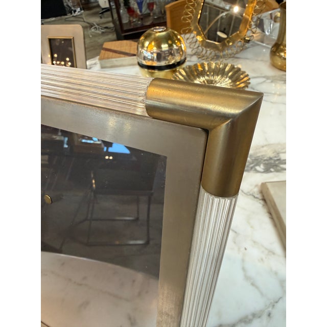 Italian Italian Mid-Century Brass and Lucite Picture Frame, 1970s For Sale - Image 3 of 7