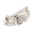 1950s 0.15ctw Diamond & Pearl Bow Brooch, 14k White Gold, Length 1 In For Sale - Image 4 of 5