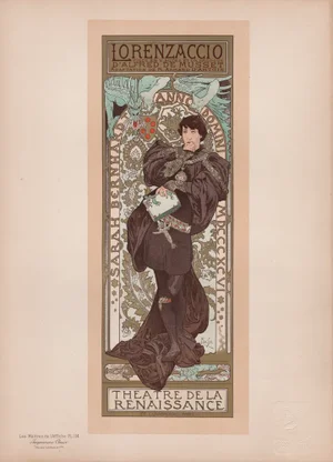 Alphonse Mucha, Lorenzaccio from Les Maîtres de L'Affiche, 1898, Original Lithograph