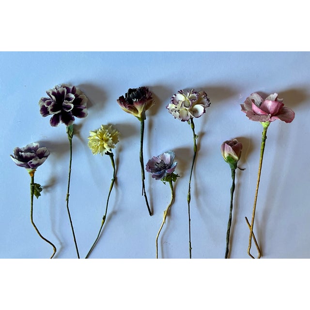 Antique Early 20th Century French Tromp l'Oeil Bouquet of Faux Porcelain Flowers For Sale - Image 14 of 14