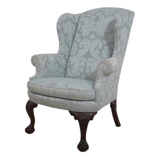 Stickley Colonial Williamsburg Wa-2013 Chippendale Mahogany Wing Chair For Sale