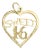 Heart Shaped 'Sweet 16' Charm with Diamond Cuts For Sale