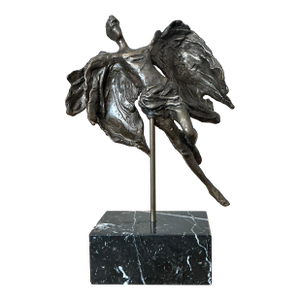 Vintage Bronze Flying Angle Sculpture