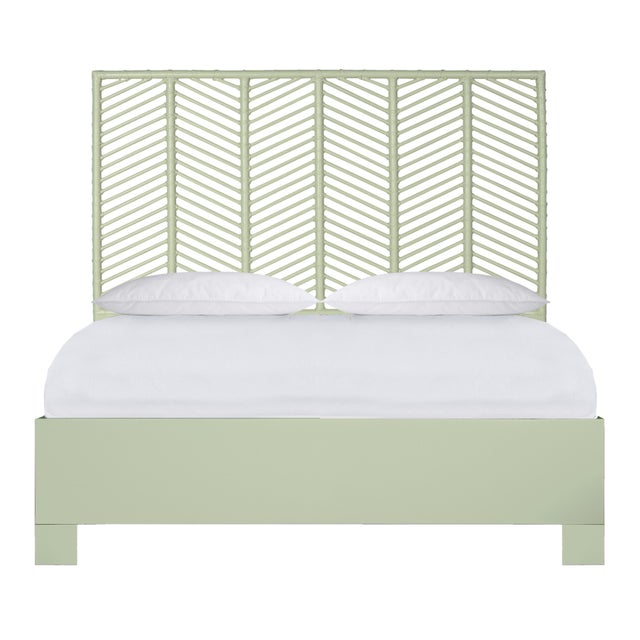 Liam Platform Bed Double - Celery Green For Sale - Image 12 of 12