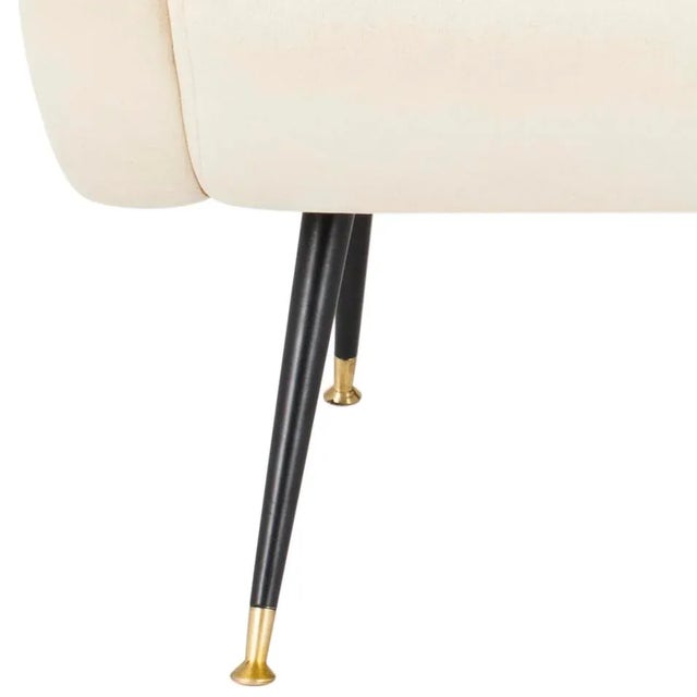 Wood Velvet Retro Mid Century Accent Chair in Camel For Sale - Image 7 of 9