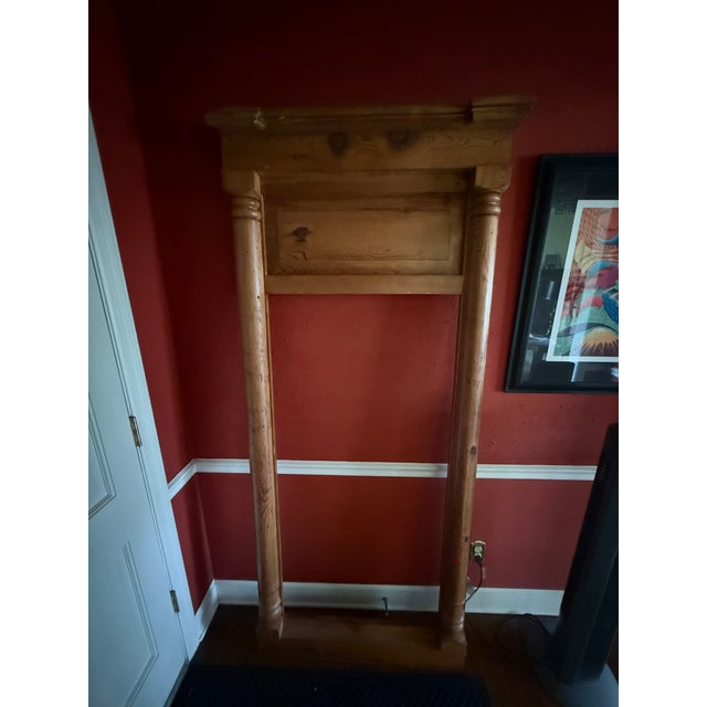 Monumental Antique Pine Overmantel Mirror Frame | Architectural Salvage For Sale - Image 6 of 6