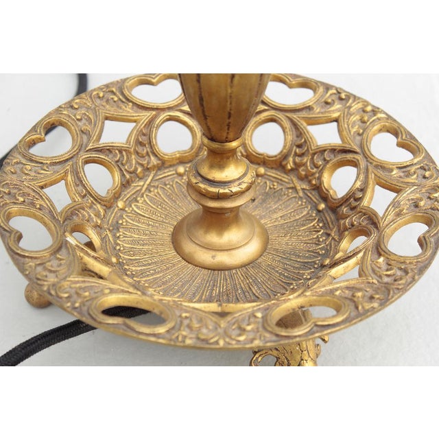 French Bouillotte Table Lamp with Swans, 1910s For Sale - Image 13 of 18