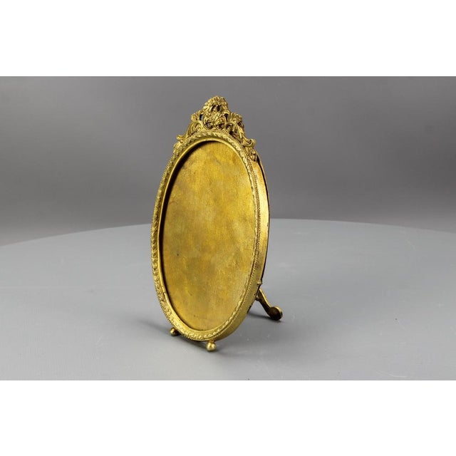 French Louis XVI Bronze Oval Desktop Picture Frame, 1900s For Sale - Image 13 of 18