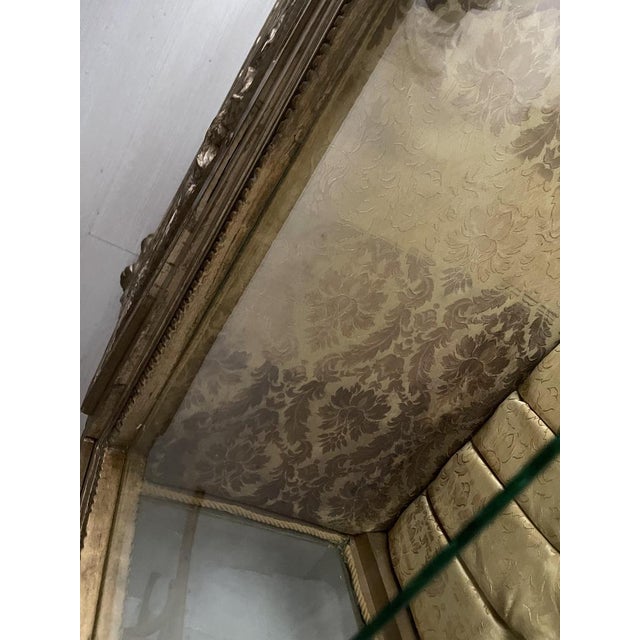 Mid-Century Baroque Carved Wooden Display Cabinet with Tufted Interior, 1980s For Sale - Image 9 of 16