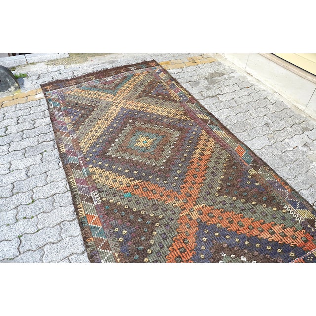Turkish 1960s Handmade Geometric Turkish Kilim Rug For Sale - Image 3 of 11