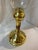 Glass Hurrricane With Gold Base For Sale - Image 10 of 13