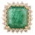 Certified 7.45Ct Zambian Emerald & 1.01Ct Diamond Halo Ring in 14k Yellow Gold Size 5.5 For Sale