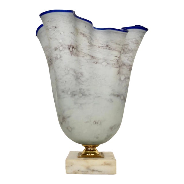 1960's Hollywood Regency Murano & Marble Table Lamp For Sale