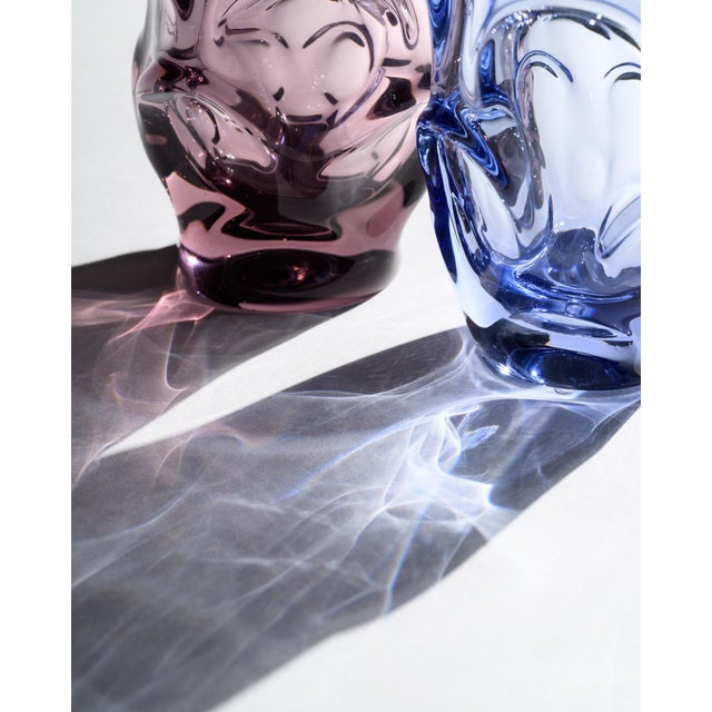 Lilac and Blue Glass Vases attributed to Jan Beranek for Skrdlovice, 1960, Set of 2 For Sale - Image 6 of 18
