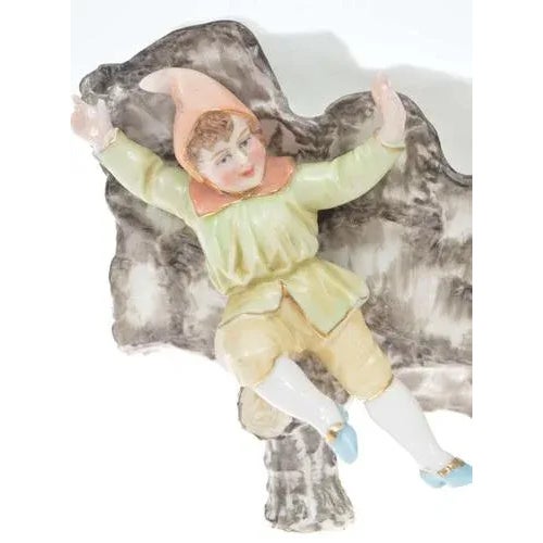 Porcelain Decorative Bowl Birch Log in the Form of Dwarves, 1890s For Sale - Image 3 of 7