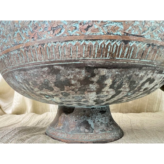 Circa 1900 Mamluk Revival Islamic Engraved Brass Calligraphy Vases — Pair For Sale In Portland, OR - Image 6 of 15