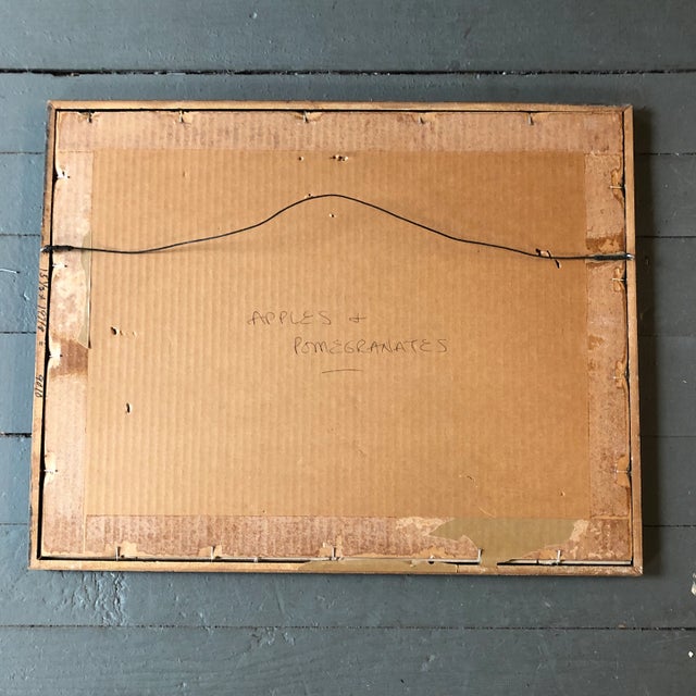 Vintage Japanese Original Wood Block Print “Apples & Pomegranates” Signed W/Seal For Sale In Philadelphia - Image 6 of 8