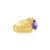Contemporary Oval Amethyst Ring with Basketweave Band 14k Yellow Gold, Size 5 For Sale - Image 3 of 3