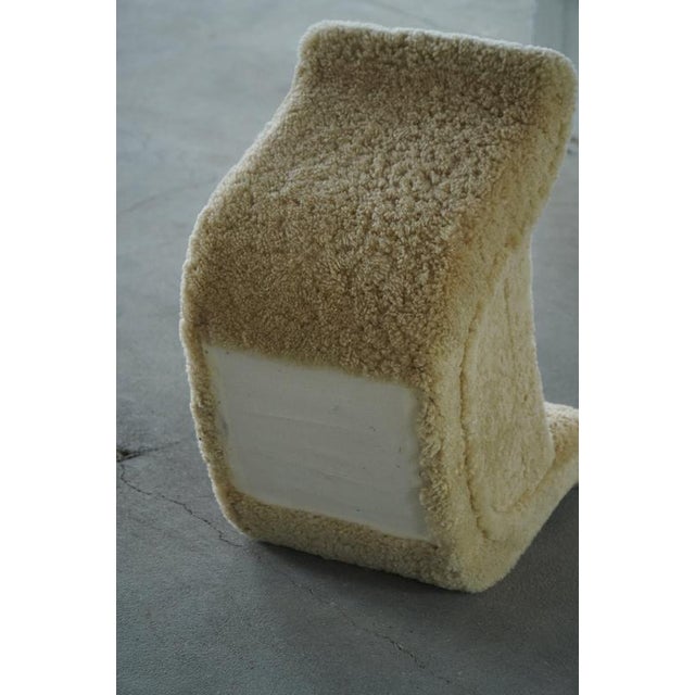 Vintage Swedish Stool in Lambswool by Otto Schulz for Boet, 1930s For Sale - Image 6 of 16