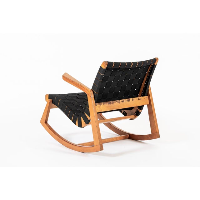 1940s Rare Wooden Early Mid Century Rocking Chair by Ralph Rapson, 1940s For Sale - Image 5 of 16