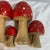 Wood Set of 5 Red and White Carved Folk Art Mushrooms For Sale - Image 7 of 8