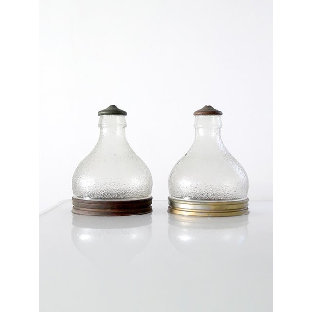 Mid 20th Century Pair of Vintage Holophane Style Prismatic Glass Pendant Light Shades For Sale - Image 5 of 9