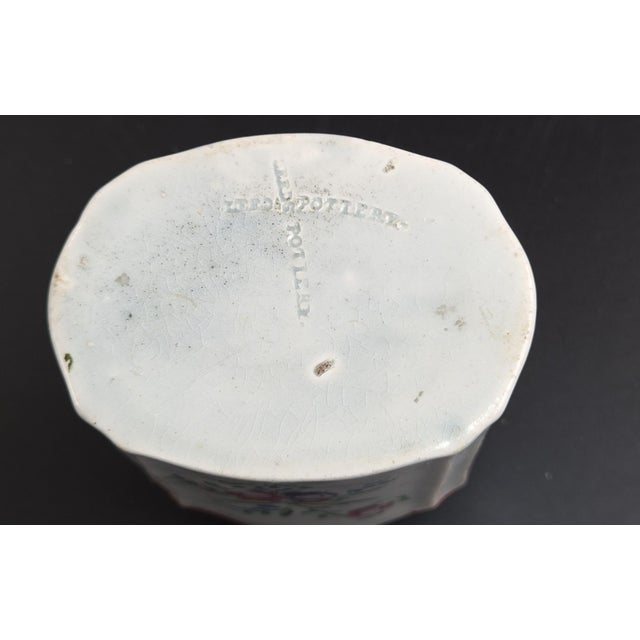 Tea Canister with Floral Enamels Double Mark from Leeds Pottery, 1780 For Sale - Image 6 of 9