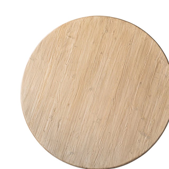 Mid-Century Modern Matthew Izzo Home Rotund 48" Round Reclaimed Elm Wood Dining Table For Sale - Image 3 of 5